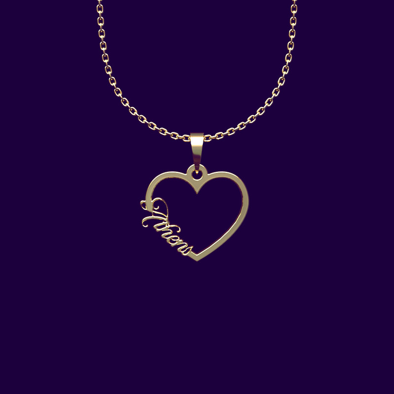 گردنبند طلا 18 عیار زنانه مدوپد مدل اسم Athens کد VV2-1-1037