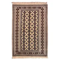 فرش دستبافت دو و نیم متری طرح ترکمن زمینه قرمز کد NKP.RJ26