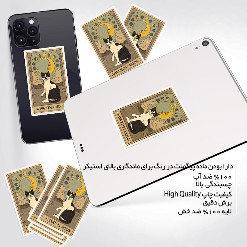 استیکر تزئینی موبایل و تبلت ماسا دیزاین طرح گربه مدل NW013