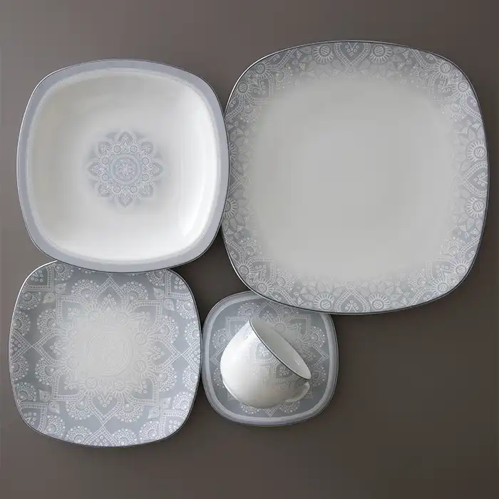 سرویس غذاخوری 27 پارچه چینی زرین ایران مدل کواترو ادلین درجه یک