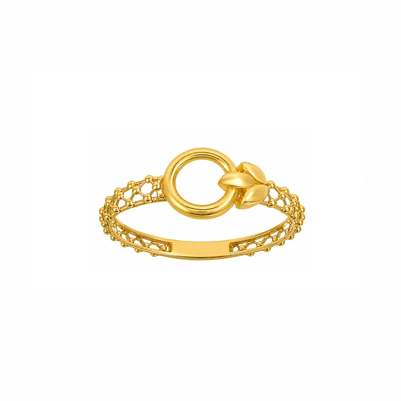 انگشتر طلا 18 عیار زنانه مان گالری مدل دایره و جوانه کد RN01-0046755