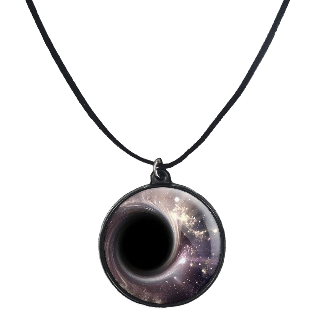 گردنبند پرمانه طرح سیاه چاله ها کد pmb.25903 مدل دو طرفه