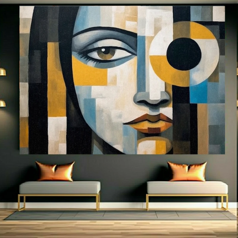 پوستر دیواری طرح نقاشی کوبیسم مدل چهره کد FP105273