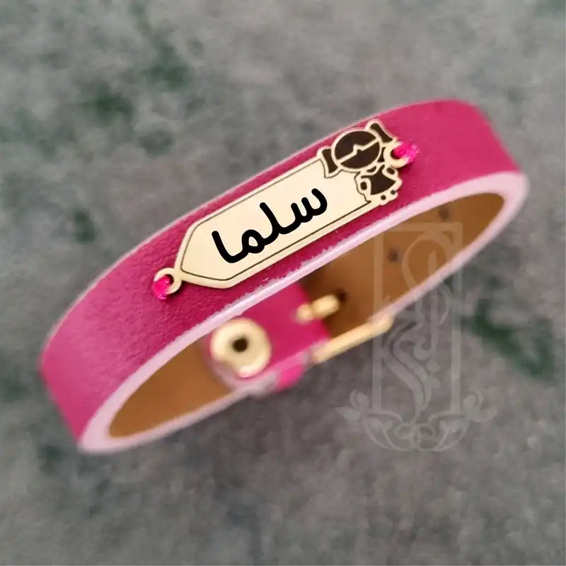 دستبند طلا 18 عیار دخترانه لیردا مدل اسم سلما