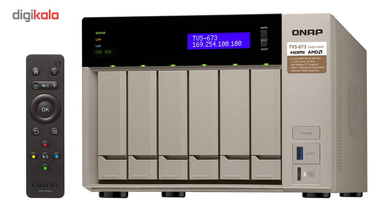 ذخیره ساز تحت شبکه کیونپ مدل TVS-673-8G بدون دیسک