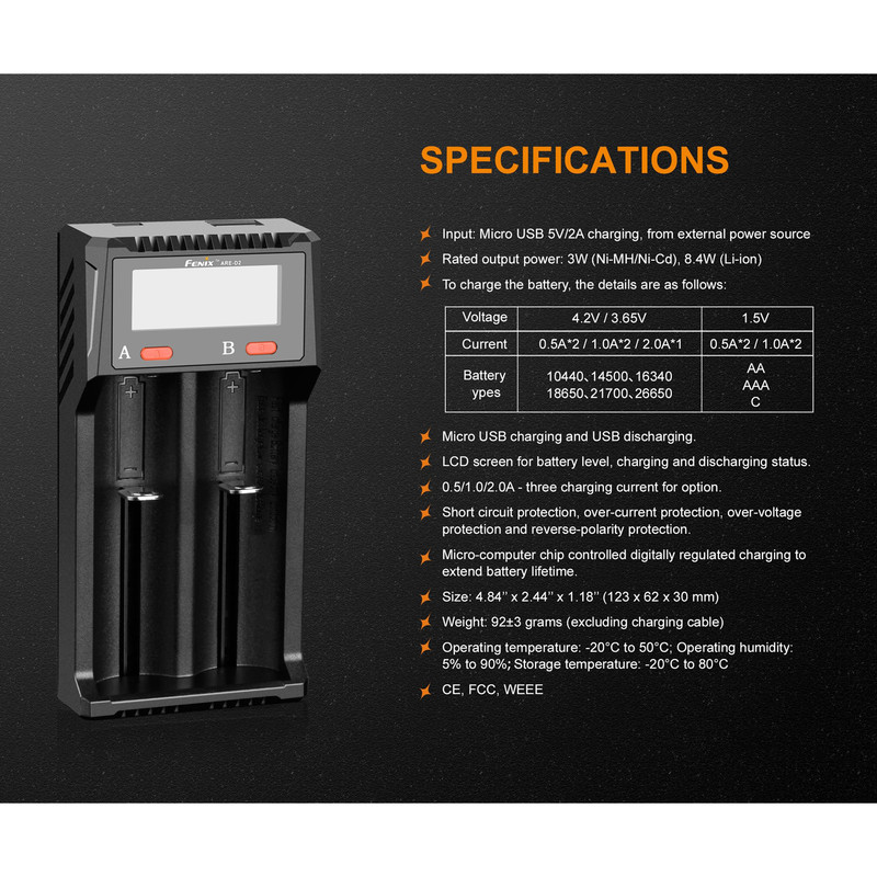شارژر باتری فنیکس مدل ARE-D2