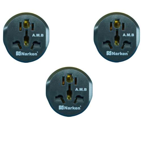 تبدیل دوشاخه برق نارکن مدل 3 به 2 توان بسته 3 عددی