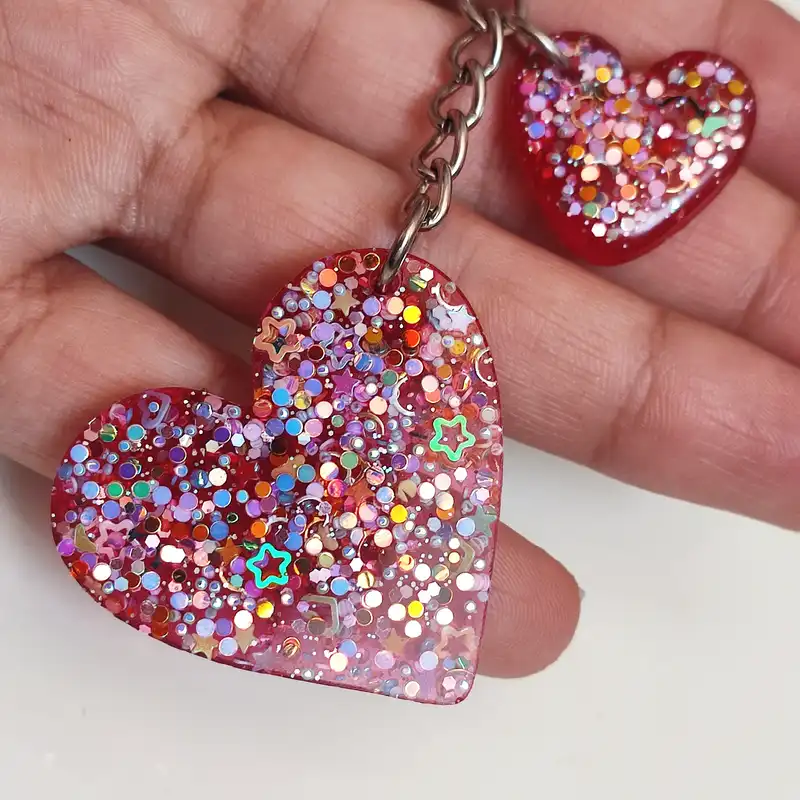 جاکلیدی مدل قلب و اکلیل هفت رنگ