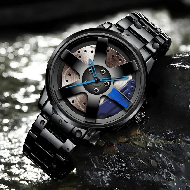 ساعت مچی عقربه‌ای مردانه کوارتز مدل رینگی چرخان کد 04