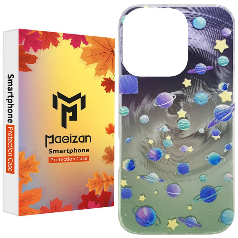 کاور پاییزان مدل منظومه شمسی طرح لاکچری مناسب برای گوشی موبایل اپل IPhone 16 Pro Max