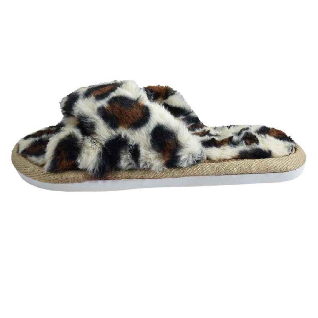 دمپایی حوله ای زنانه نیکتا مدل پلنگی