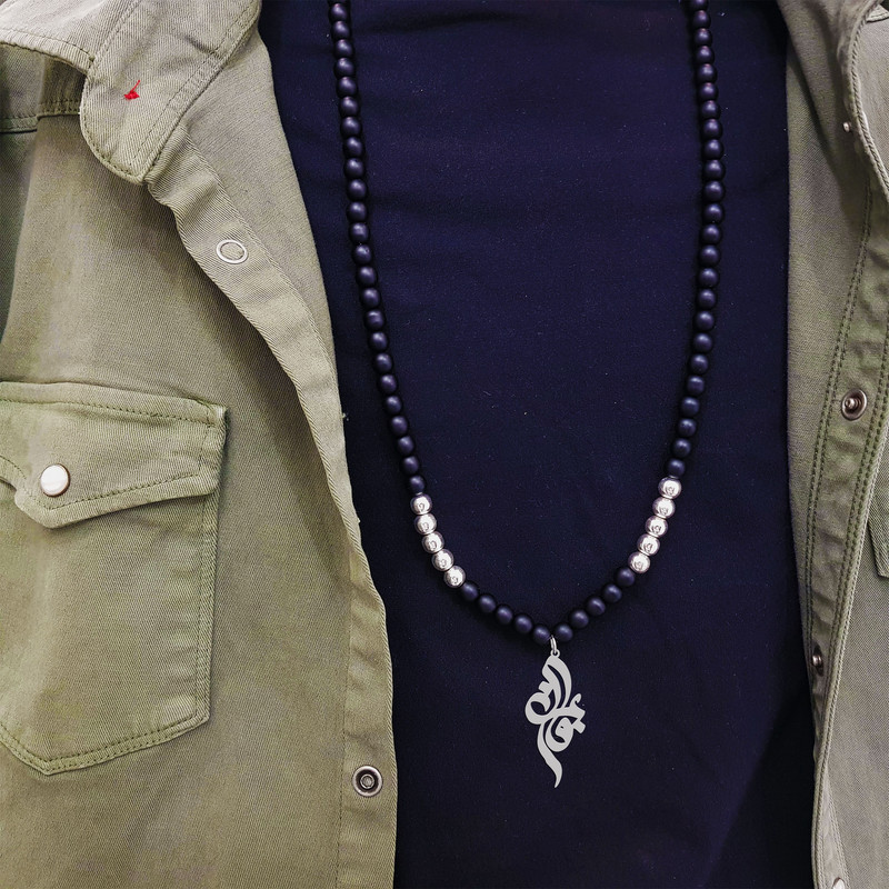 گردنبند نقره مردانه ترمه ۱ مدل عرفان کد ma 1387 گردنبند نقره مردانه ترمه ۱ مدل عرفان کد ma 1387