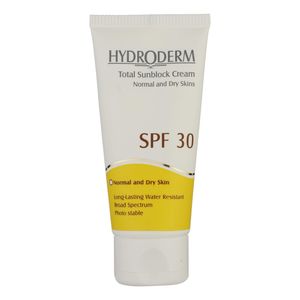 نقد و بررسی کرم ضد آفتاب بی رنگ هیدرودرم SPF30 مناسب پوست های نرمال و خشک حجم 50 میلی لیتر توسط خریداران