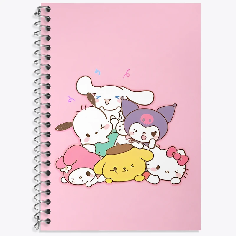 دفتر زبان 50 برگ خندالو مدل دو خط طرح کرومی (Kuromi) کد N4795