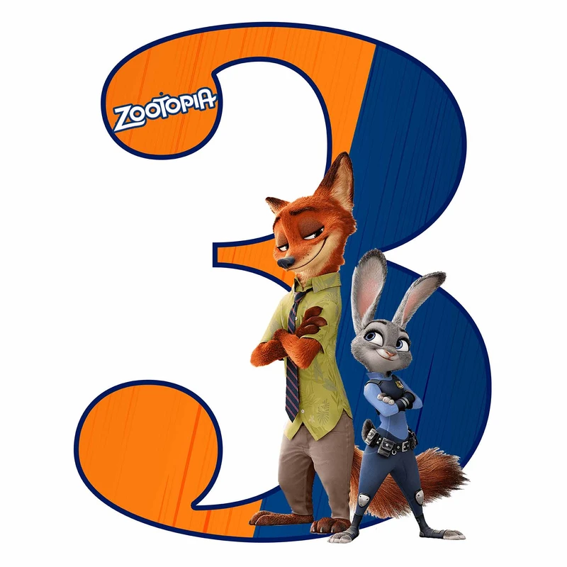 استند رومیزی مدل عدد 3 طرح زوتوپیا کد 1596