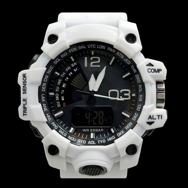 ساعت مچی عقربه‌ای کوارتز مردانه مدل دو زمانه کرنوگراف بند پیو کد ۱۰۱