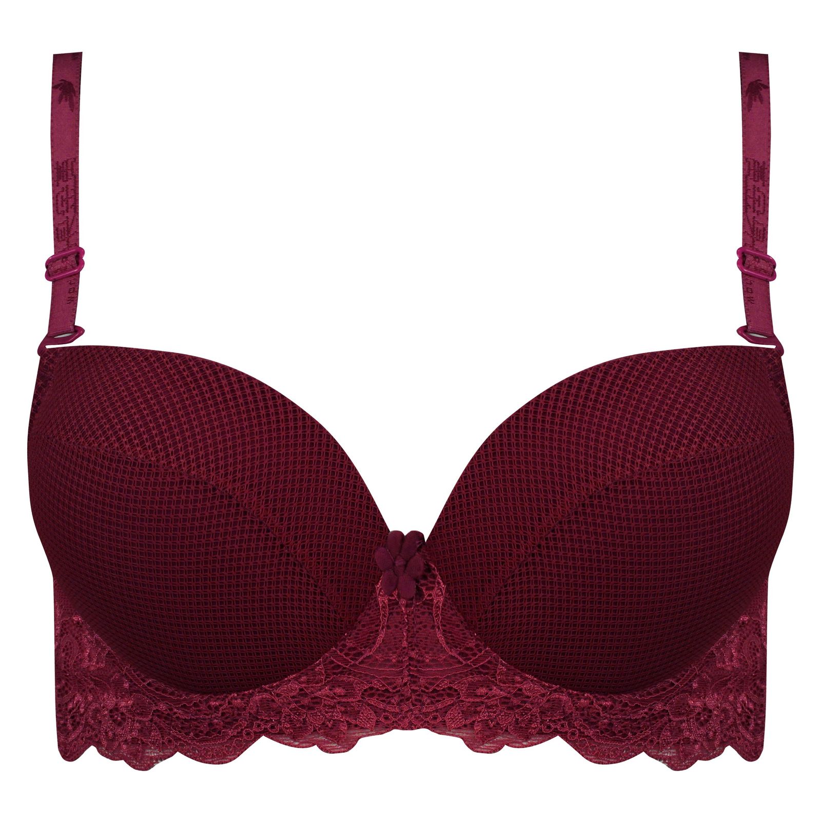 سوتین زنانه پانیذ مدل فنردار پوش آپ کد 4851 رنگ زرشکی -  - 1