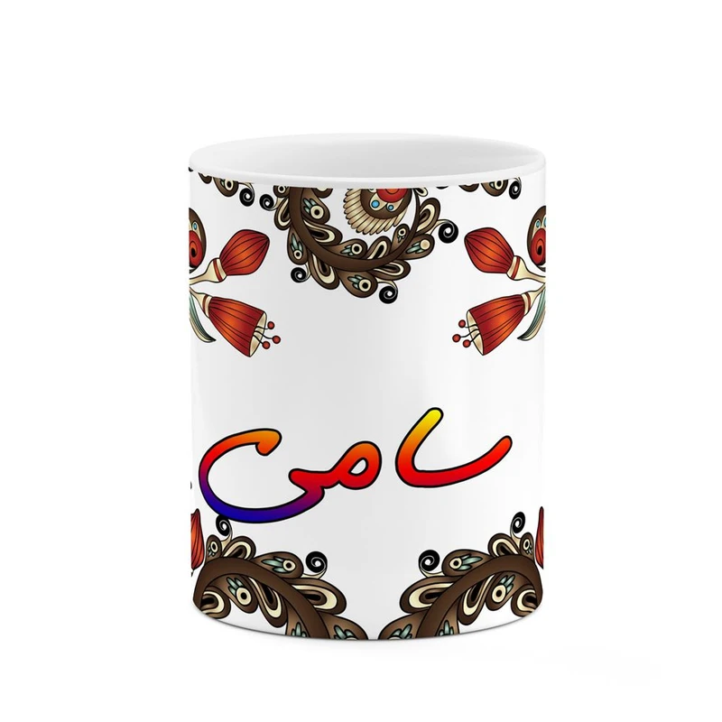 ماگ کاکتی مدل اسم سامی طرح سنتی گل و بته کد mgh45515