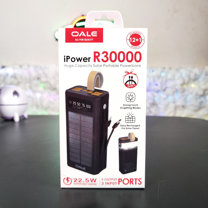 پاوربانک 22.5 وات مدل i power ظرفیت R30000  خورشیدی