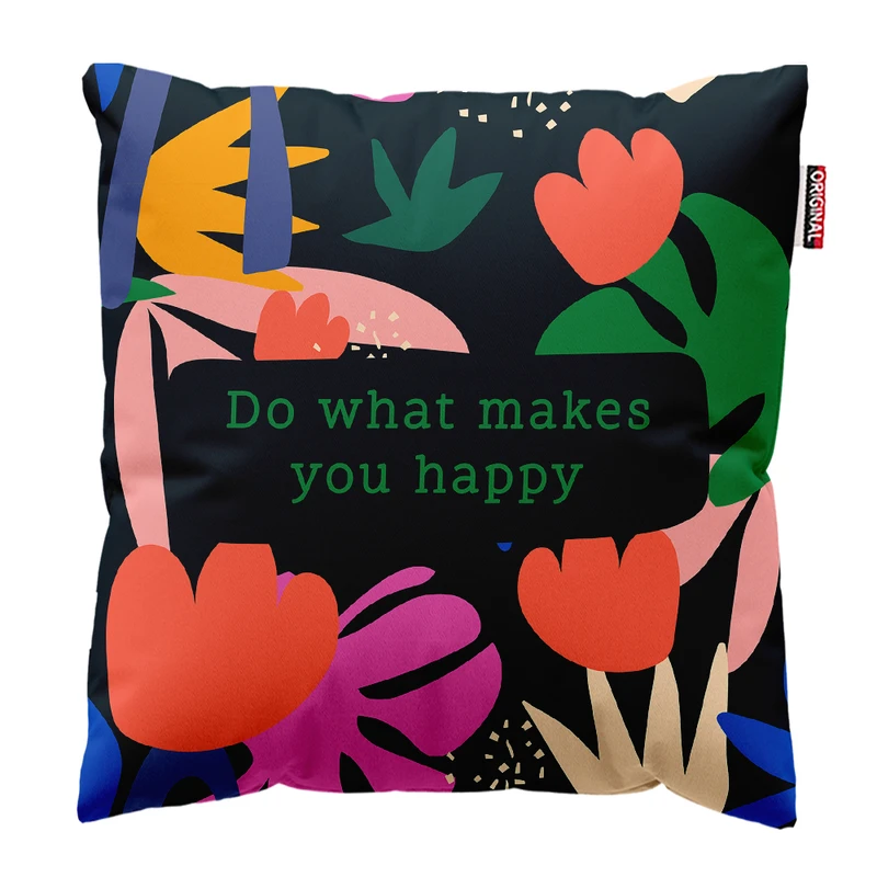 کوسن پاد آفرین مدل گل و برگ فانتزی کد PK301794 سایز 30*30 سانتی متر