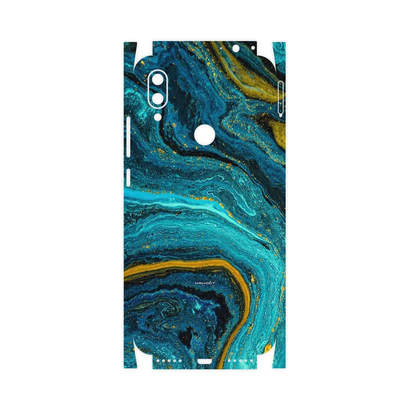 برچسب پوششی ماهوت مدل Turquoise marblewith golden streaks-FullSkin مناسب برای گوشی موبایل شیائومی Redmi 7