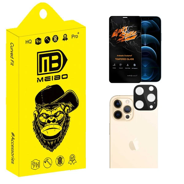 محافظ صفحه نمایش میبو مدل Transparent Antistatic مناسب برای گوشی موبایل اپل iPhone 12 Pro Max به همراه محافظ لنز دوربین