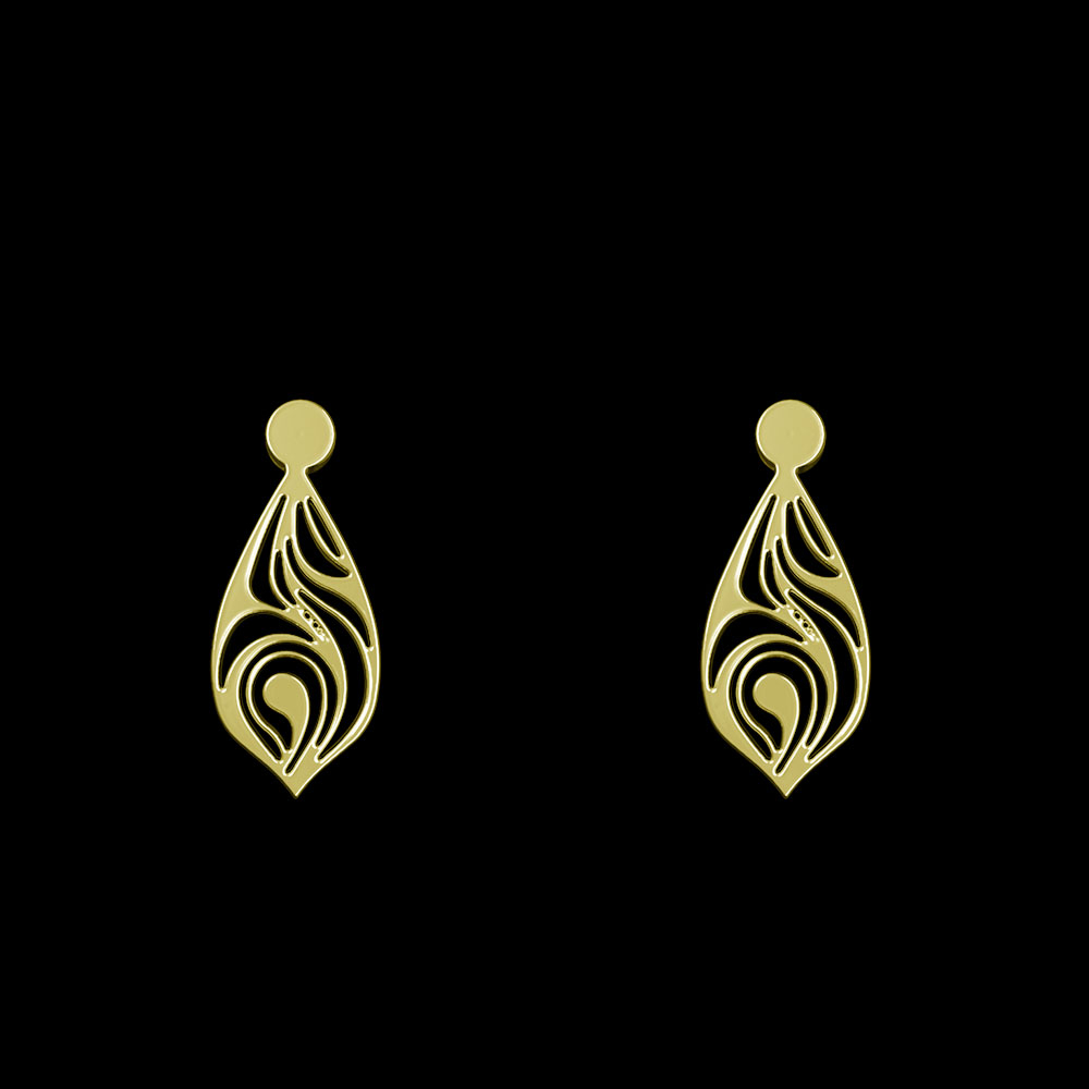 گوشواره طلا 18 عیار زنانه مدوپد مدل اشک کد GA1-10484