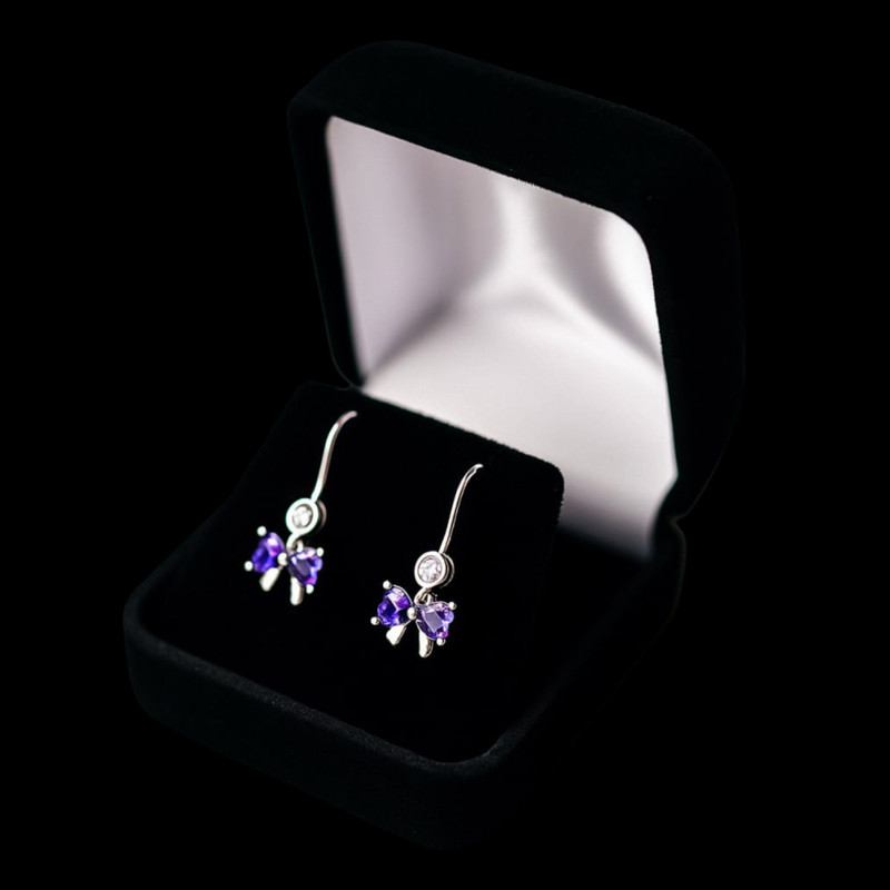 گوشواره آویز نقره زنانه مدل پاپیونی پینکارو کد 0164 گوشواره آویز نقره زنانه مدل پاپیونی پینکارو کد 0164