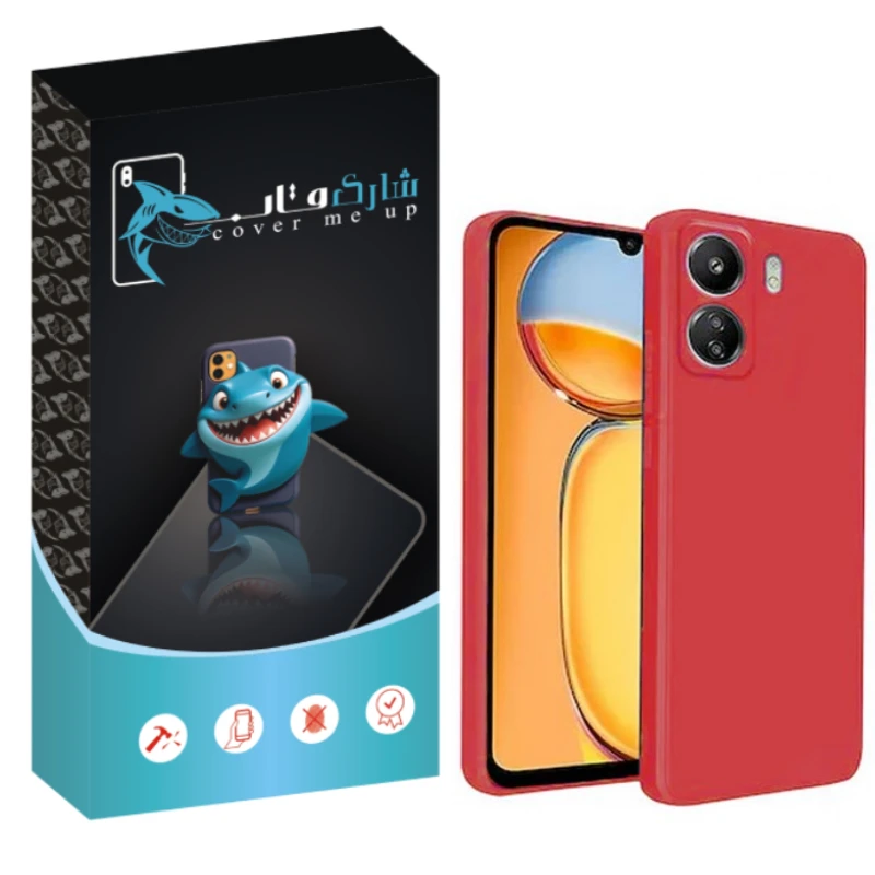 کاور شارک قاب مدل سیلیکونی پاک کنی مناسب برای گوشی موبایل شیائومی Redmi 13C
