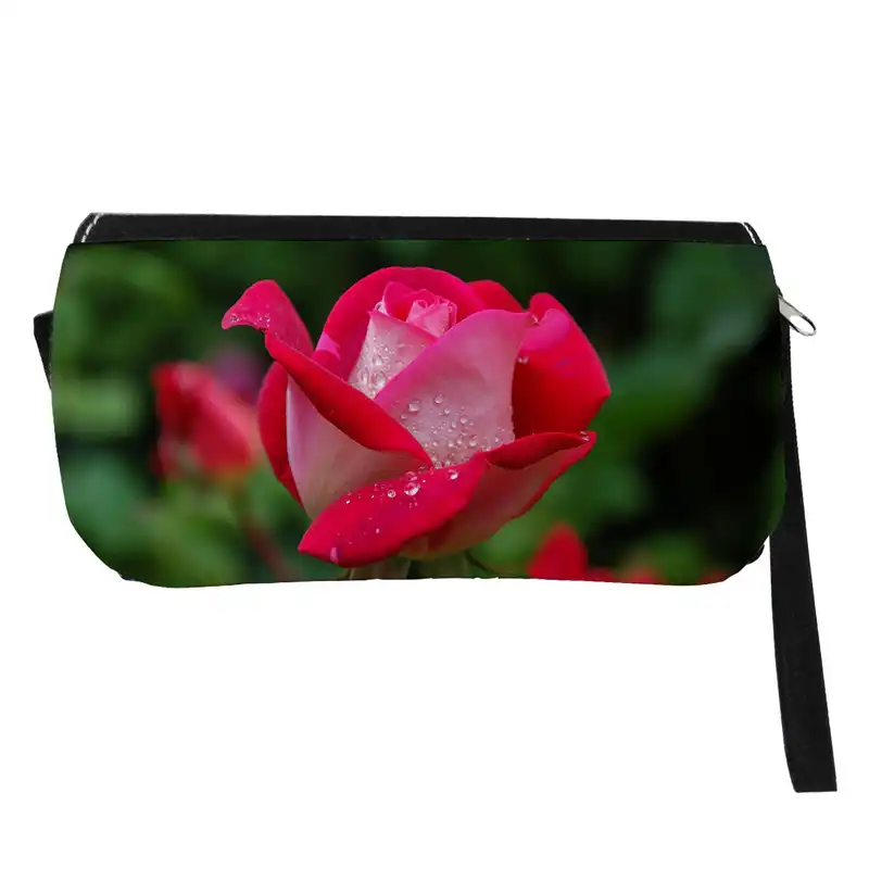 جامدادی مدل دوزیپ طرح گل محمدی کد NI1271