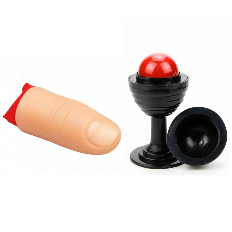 ابزار شعبده بازی توپ و قندان سحر آمیز ب همراه انگشت و پارچه سحر آمیز بسته دو عددی مدل A2