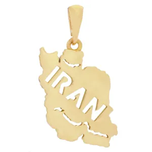 آویز گردنبند طلا 18 عیار زنانه طلای مستجابی مدل ایران کد 2