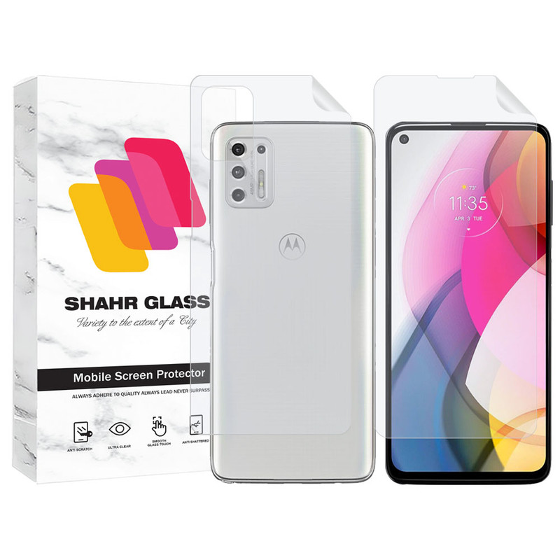 محافظ صفحه نمایش شهر گلس مدل MTNANFBSH مناسب برای گوشی موبایل موتورورلا Moto G Style 2021 به همراه محافظ پشت گوشی