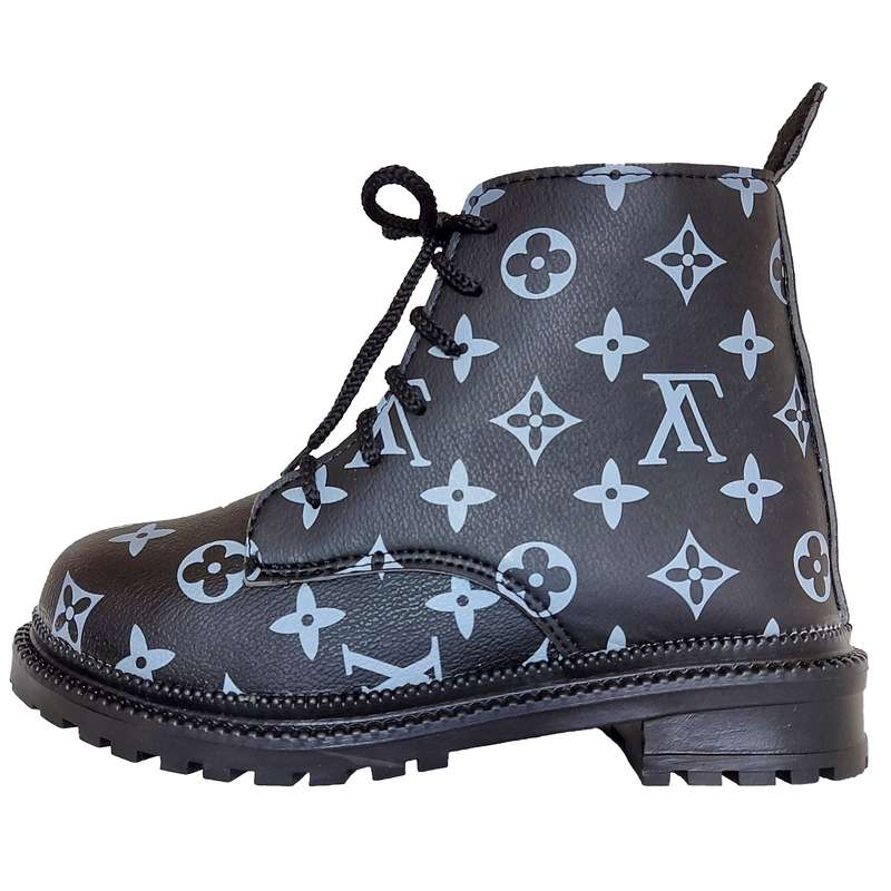 نیم بوت زنانه مدل ساقدار بندی رنگ مشکی