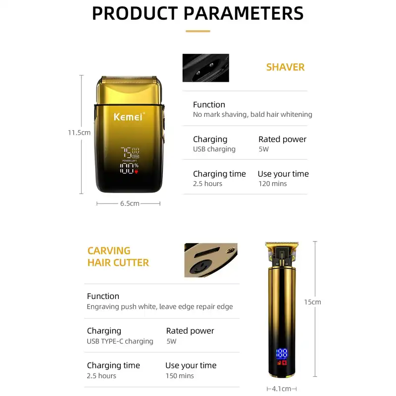 ماشین اصلاح موی سر و صورت کیمی مدل km-2131 مجموعه 2 عددی