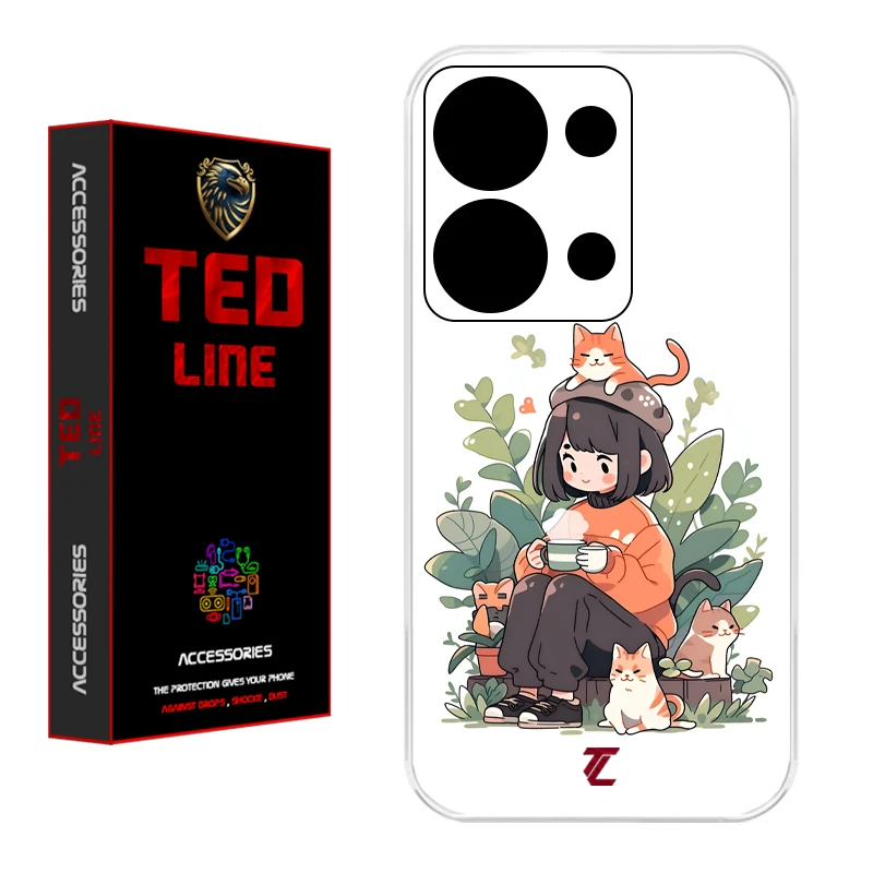 کاور تدلاین طرح گربه کد 1181 مناسب برای گوشی موبایل شیائومی Redmi Note 13 Pro 4G / Poco M6 Pro