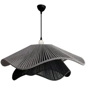 لوستر بافتنی مدل دفرمه مکرومه دو طبقه کد 6027