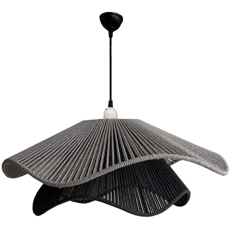 لوستر بافتنی مدل دفرمه مکرومه دو طبقه کد 6027