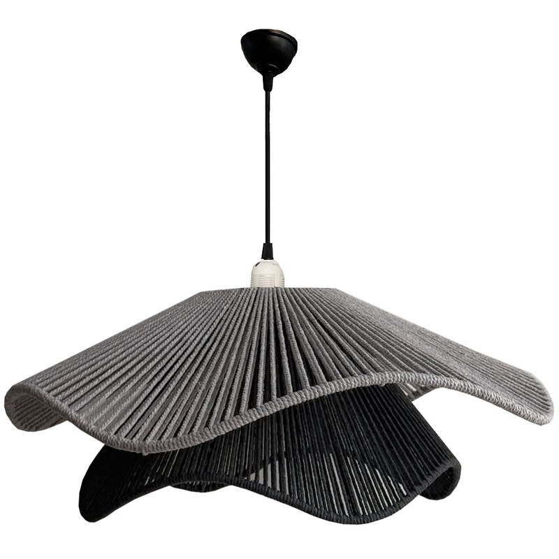 لوستر بافتنی مدل دفرمه مکرومه دو طبقه کد 6027