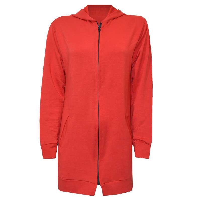 سویشرت زنانه مدل کلاهدار 411 رنگ قرمز