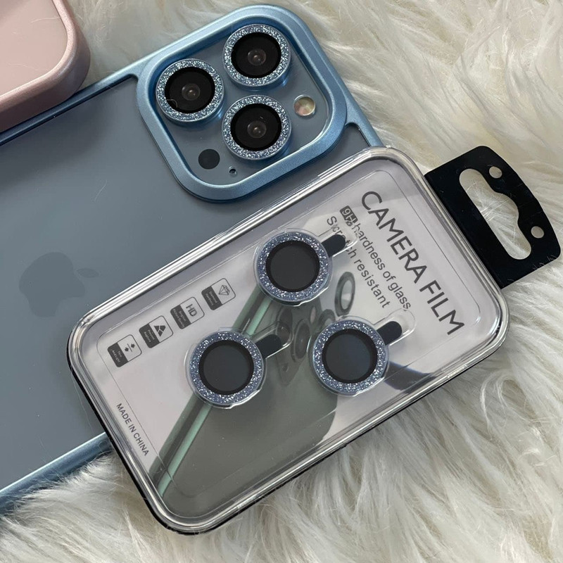 محافط لنز دوربین کمرا فیلم مدل نگین دار مناسب برای گوشی موبایل اپل iphone 13 pro / promax