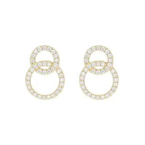 گوشواره طلا 18 عیار زنانه قیراط طرح دایره کد GH5514