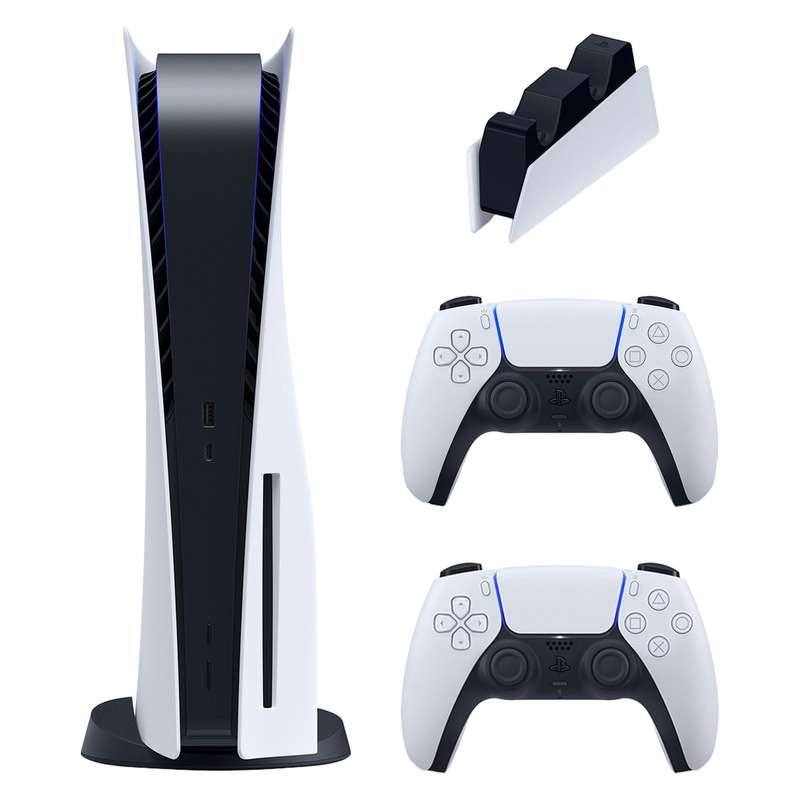 کنسول بازی سونی مدل PlayStation 5 ظرفیت 825 گیگابایت ریجن 1218 آسیا به همراه دسته اضافه و پایه شارژر