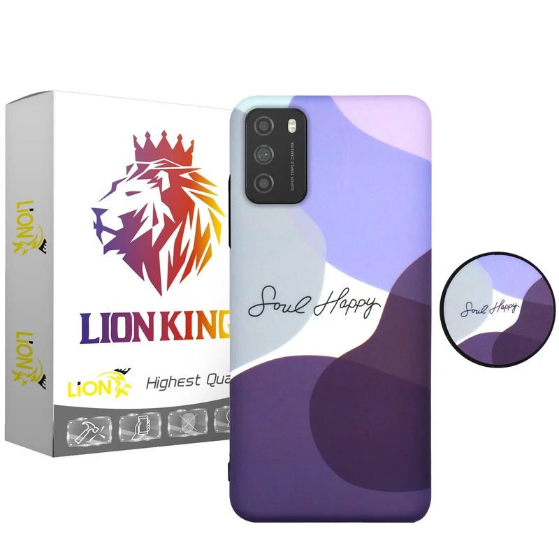       کاور لاین کینگ مدل IMD banafsh مناسب برای گوشی موبایل  شیائومی Poco M3  به همراه پایه نگهدارنده