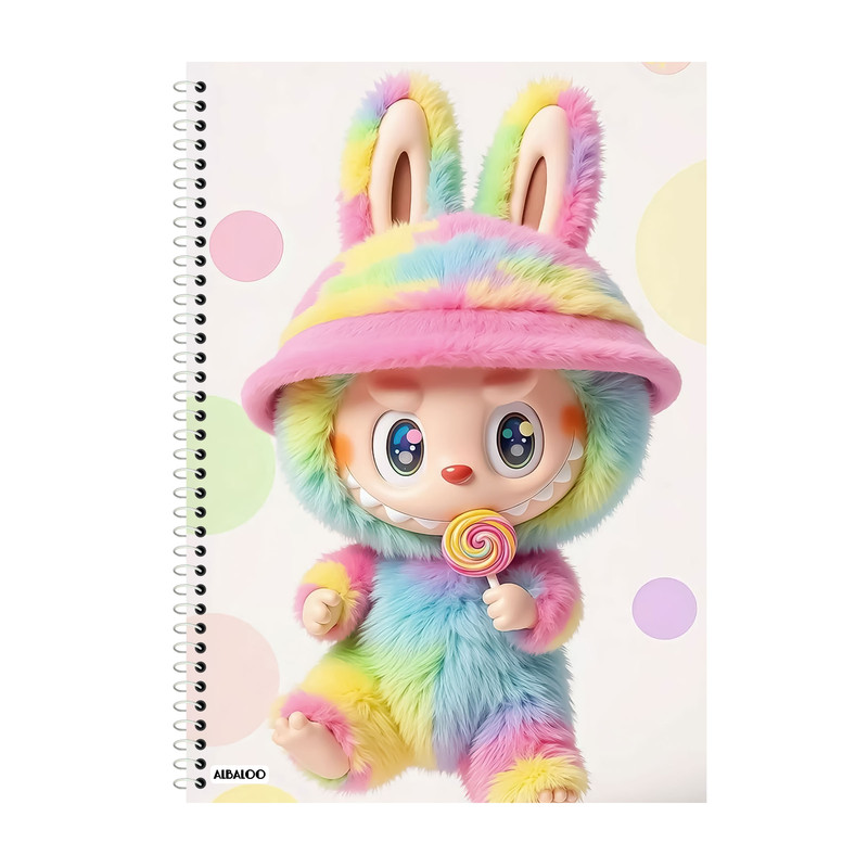 دفتر زبان 50 برگ آلبالو طرح لبوبو فانتزی کد 2213