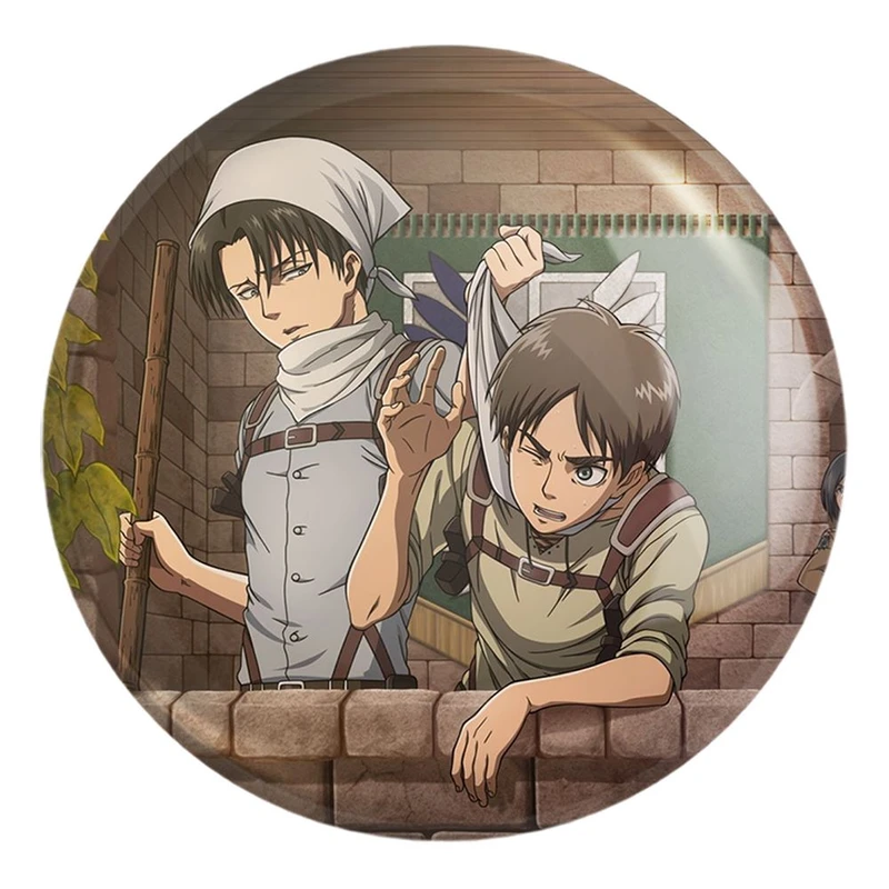 پیکسل خندالو طرح ارن و لیوای انیمه اتک آن تایتان Attack on Titan کد 10962 مدل بزرگ