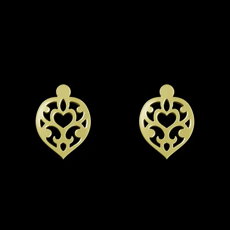 گوشواره طلا 18 عیار زنانه مدوپد مدل اسلیمی کد GA1-15264