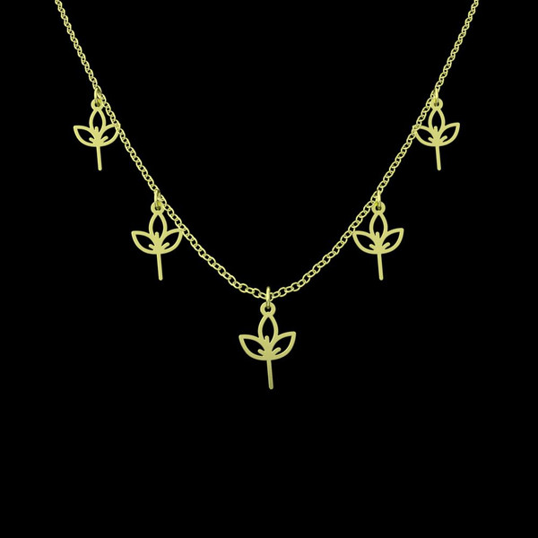 گردنبند طلا 18 عیار زنانه مدوپد مدل برگ کد RNA16012