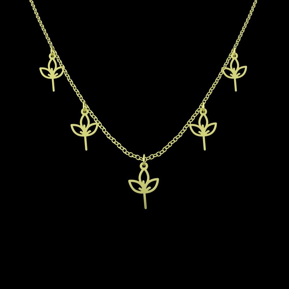 گردنبند طلا 18 عیار زنانه مدوپد مدل برگ کد RNA16012 -  - 1