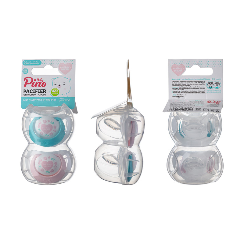 پستانک ارتودنسی پینو بیبی سایز 18-6 بسته دو عددی